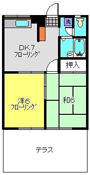 エステートピアアマガイ(2DK/2階)の間取り写真