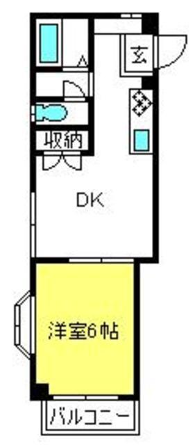 桃園ハイツ(1DK/2階)の間取り写真