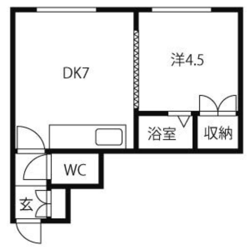 クリスタル(1DK/1階)の間取り写真