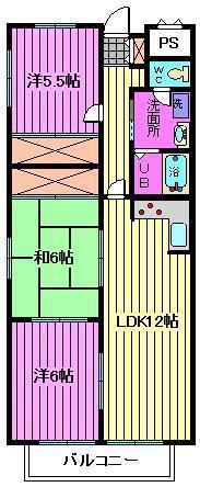 ルミール篠田(3LDK/2階)の間取り写真
