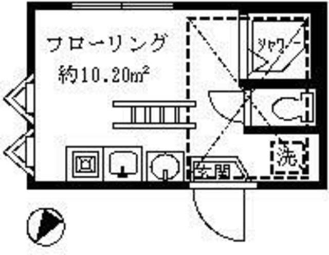 シエスタ沼袋(ワンルーム/2階)の間取り写真