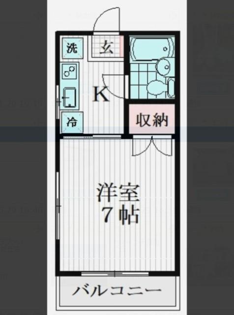 フェリース自由が丘(1K/2階)の間取り写真