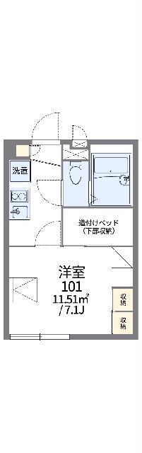レオパレスSUNFLOWER(1K/1階)の間取り写真