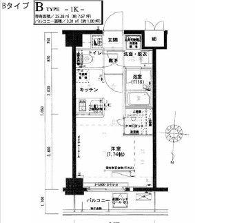 ハーモニーレジデンス森下001(1K/7階)の間取り写真