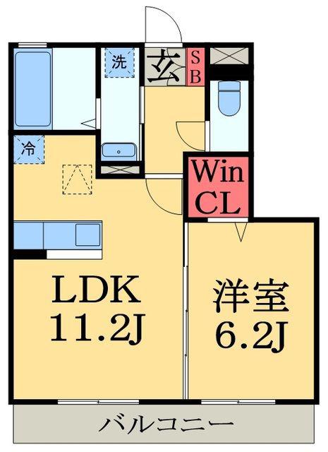 サンベルテⅥ(1LDK/1階)の間取り写真