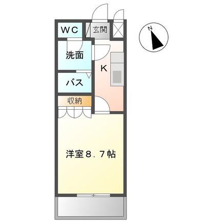 ＪＲ常磐線 水戸駅 バス乗車時間：16分 最寄りバス停で下車 徒歩7分 2階建 築18年(1K/1階)の間取り写真