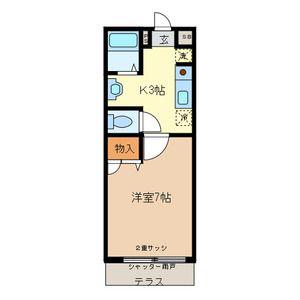 エスポワール・K(1K/2階)の間取り写真