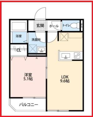 ブランキューブ赤羽(1LDK/3階)の間取り写真