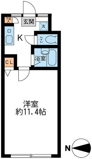 麹町三丁目ハウス(1K/4階)の間取り写真