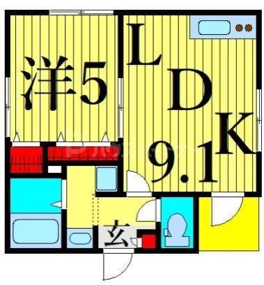 サン・フローラ(1LDK/2階)の間取り写真