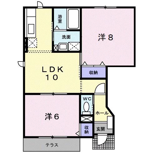 エクセルI(2LDK/1階)の間取り写真