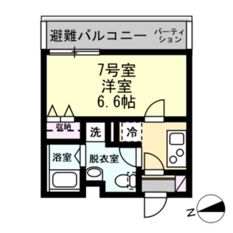 フェリーチェ川崎(1K/2階)の間取り写真