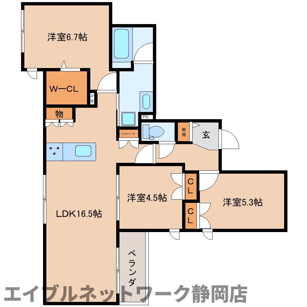 グランメール安東(3LDK/2階)の間取り写真