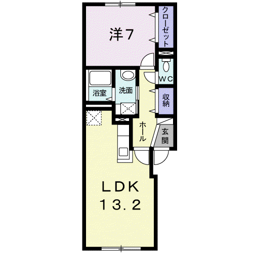 アルドーレ717(1LDK/1階)の間取り写真