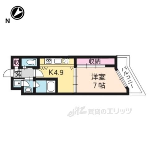 GRAND ETERNA 京都(1DK/5階)の間取り写真