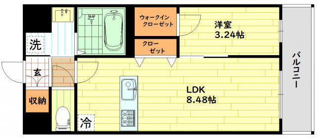 エスリードレジデンス都島ノース(1LDK/5階)の間取り写真