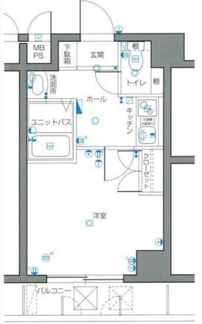 カテリーナ千駄木(1K/3階)の間取り写真