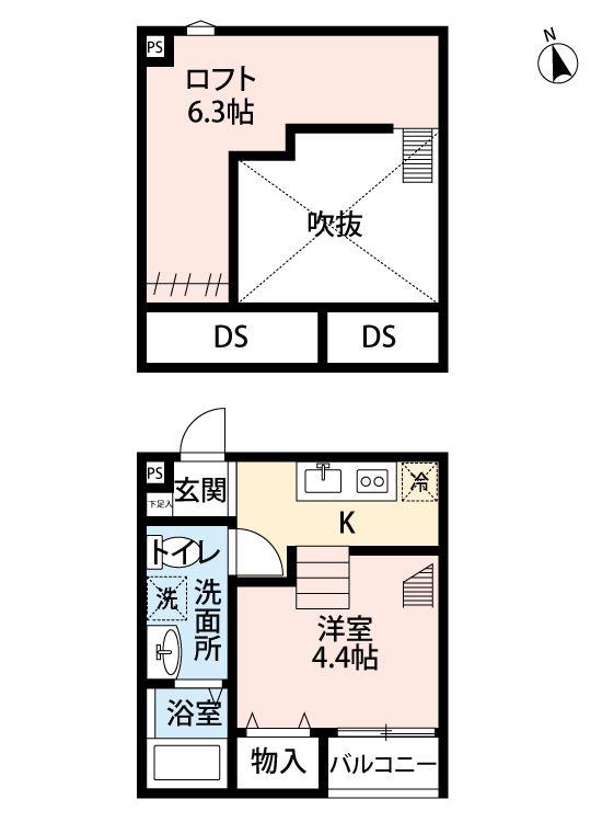 INFINITY東大宮(ワンルーム/1階)の間取り写真