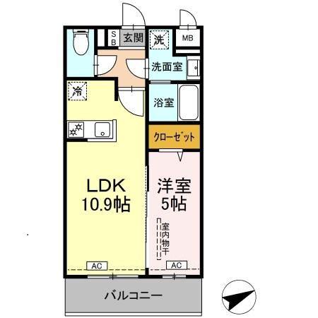 ロイジェントパークス西馬込 ロイジェントパークス西馬込(1LDK/2階)の間取り写真