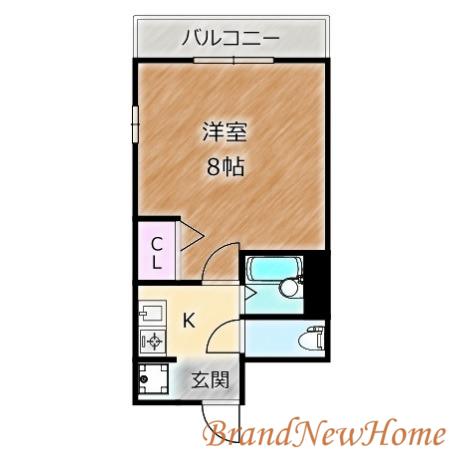 オアシス堺(1K/2階)の間取り写真
