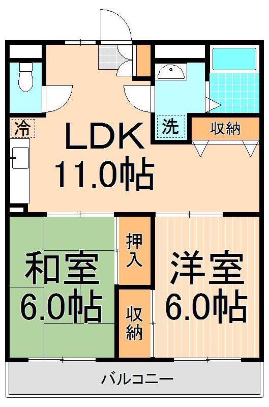 メゾンクレメンス(2LDK/1階)の間取り写真