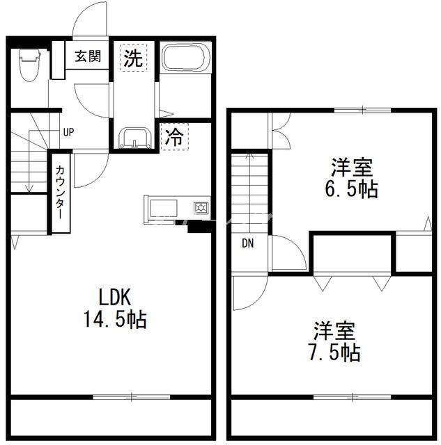 クオーレ鷺沼(2LDK/2階)の間取り写真