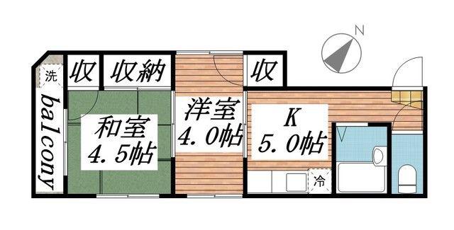 第2アベニール(2K/3階)の間取り写真