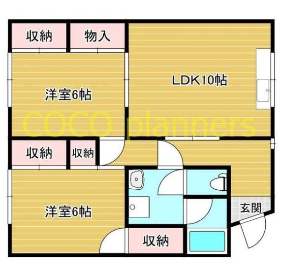 グリーンスクエア A(2LDK/1階)の間取り写真
