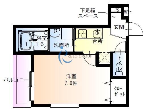 フジパレス平野郷III番館(1K/3階)の間取り写真