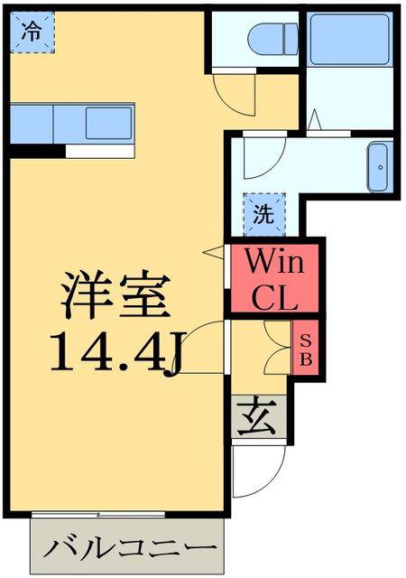 セレシード2番館(ワンルーム/1階)の間取り写真