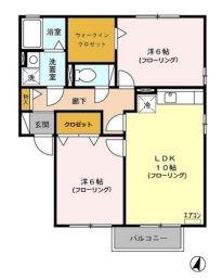 メゾンデュークスⅤ(2LDK/1階)の間取り写真
