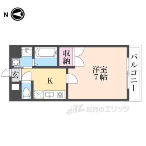 ヒルサイドヴィレッジ3番館(1K/2階)の間取り写真