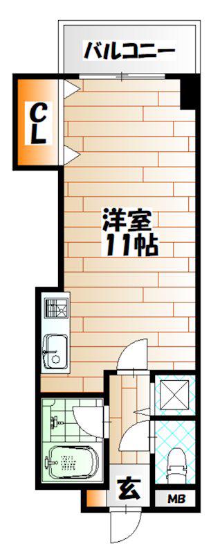 フレール清水(ワンルーム/6階)の間取り写真