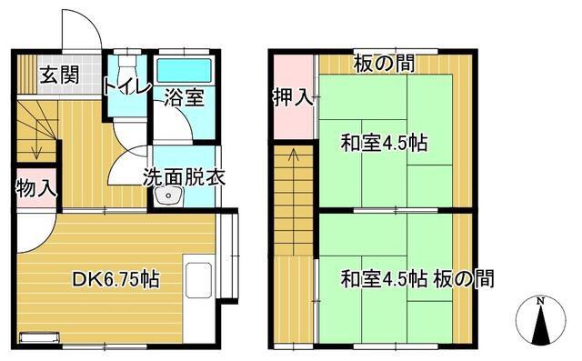 広田ハイツII(2DK/1階)の間取り写真