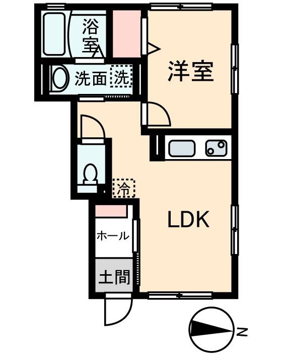 メゾン華(1LDK/1階)の間取り写真