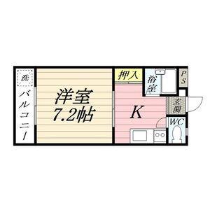 コーポグランデ立花(1K/3階)の間取り写真