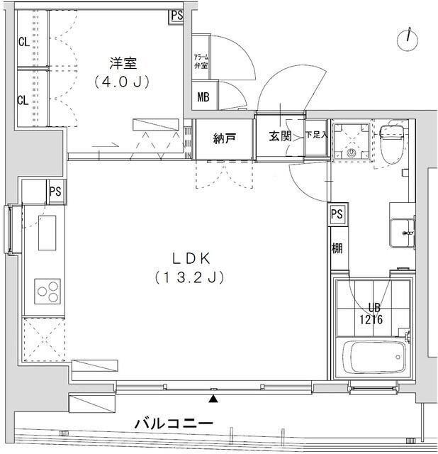 グランディオール広尾テラス(1LDK/10階)の間取り写真