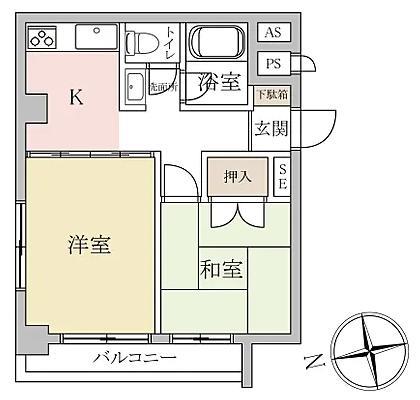 マンション第5松戸(2K/5階)の間取り写真
