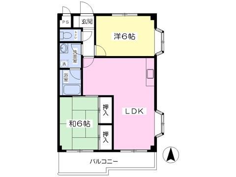 ウィル・ピア(2LDK/2階)の間取り写真