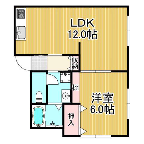 エクセルメゾン(1LDK/1階)の間取り写真
