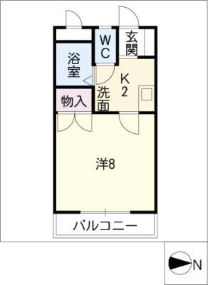 リヴ・大吉(1K/2階)の間取り写真