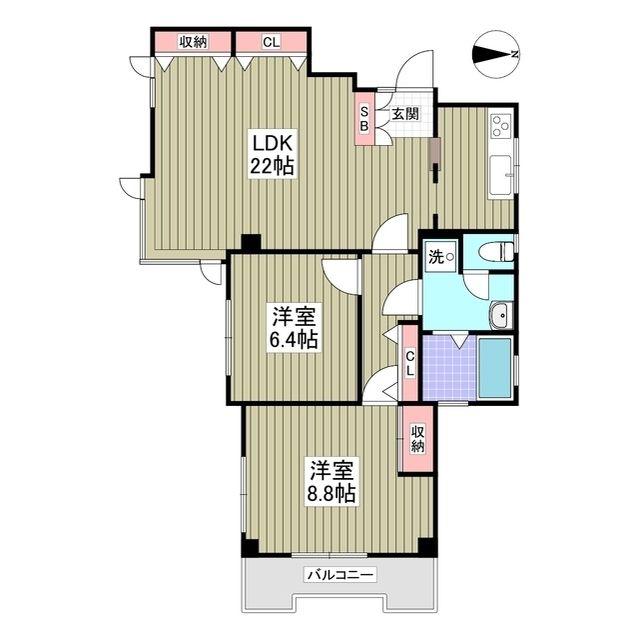 小茂根ビル(2LDK/3階)の間取り写真