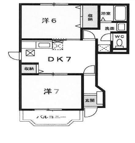 GRC OPUS HOFUI(2DK/2階)の間取り写真