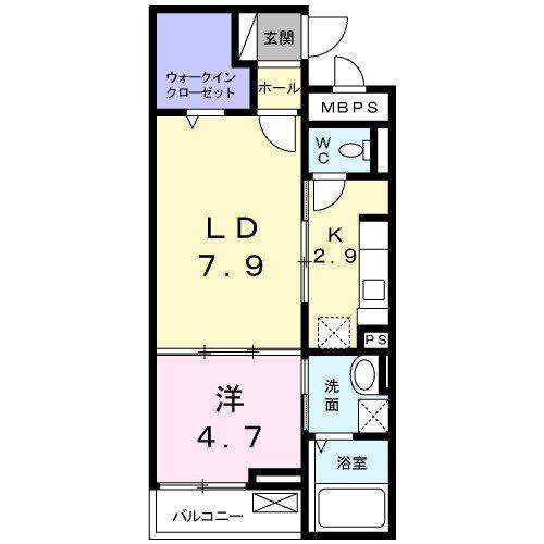 アペックス大道(1LDK/1階)の間取り写真