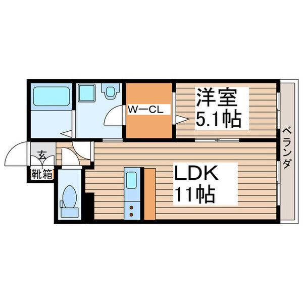 パークレジデンス汐路町(1LDK/2階)の間取り写真
