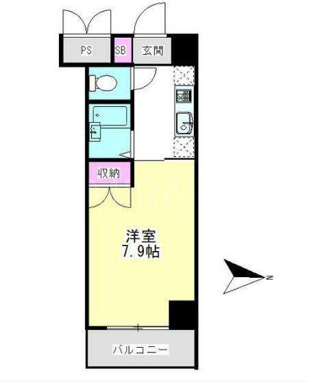 グランメール町田(1K/2階)の間取り写真
