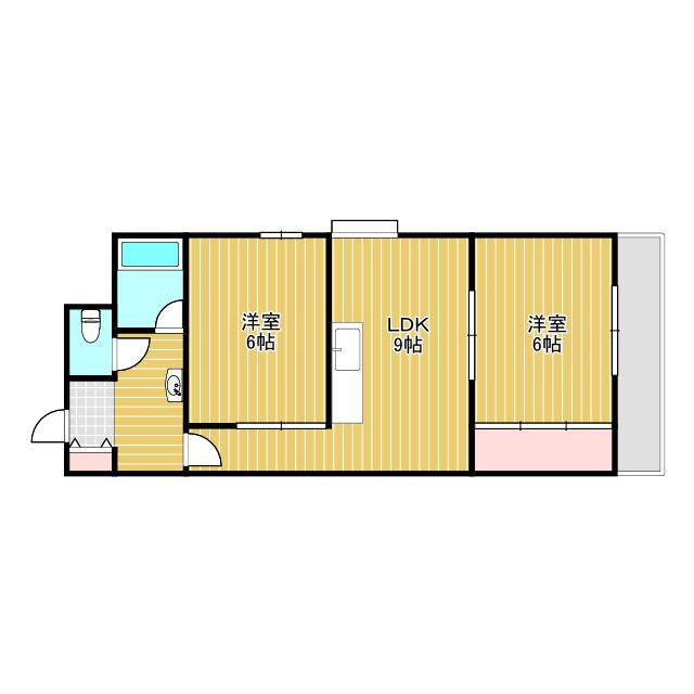 CREA桜の町(2LDK/3階)の間取り写真