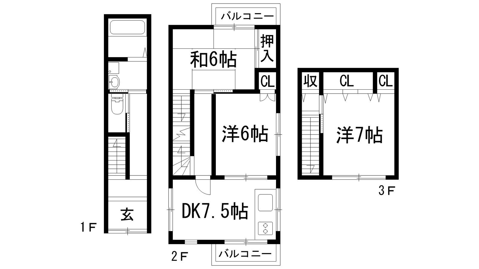 ルミエール松籟荘(2LDK/1階)の間取り写真