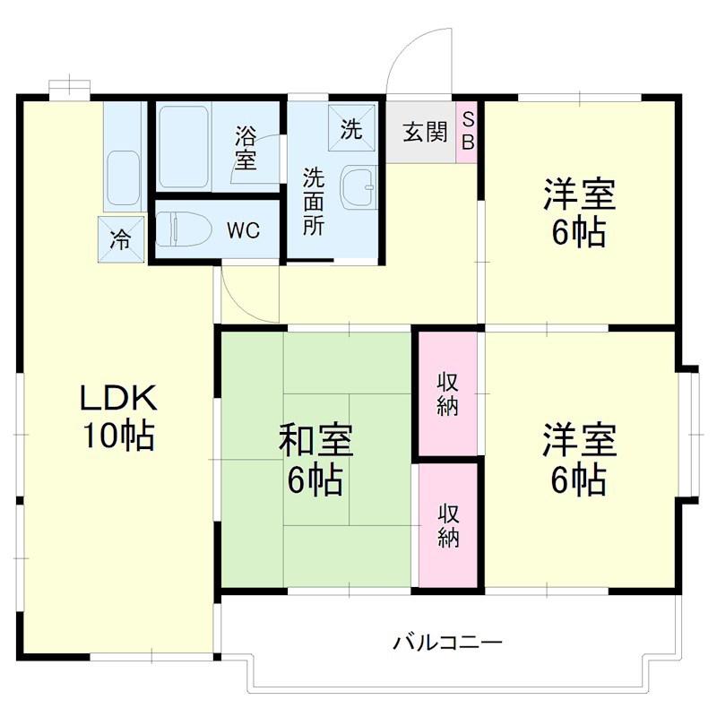 アルカディア(3LDK/4階)の間取り写真