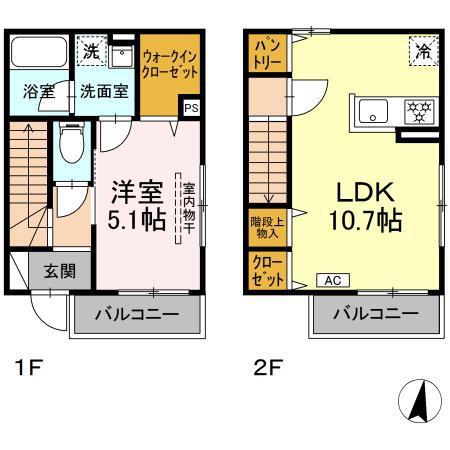 きりさとK(1LDK/1階)の間取り写真